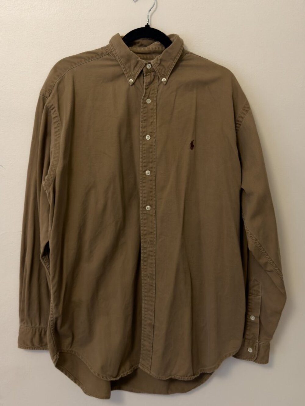 Vintage Polo Ralph Lauren Brown Button Up Shirt Tan L